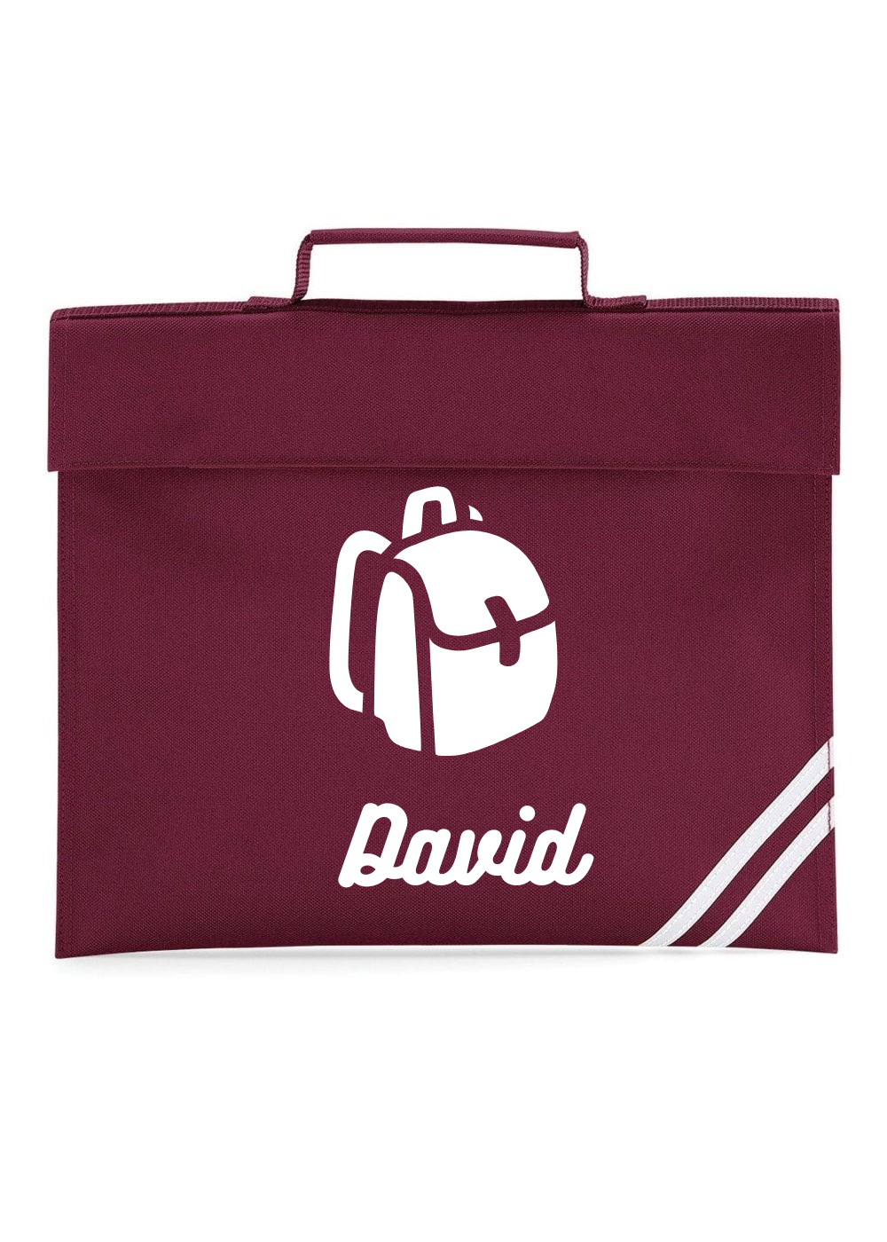 Maroon - Custom named Book Bag