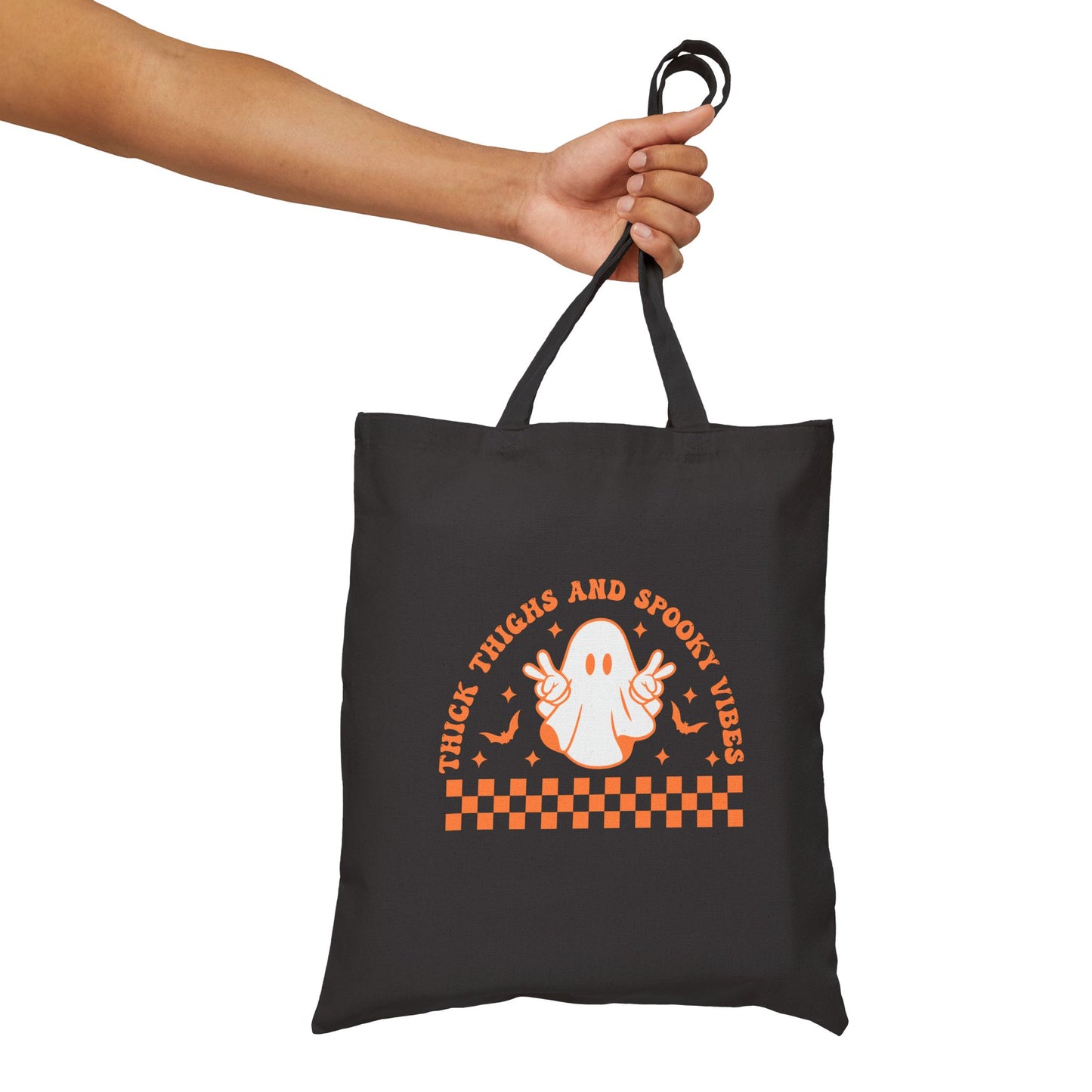 'Thick thighs and spooky vibes' Halloween tote bag