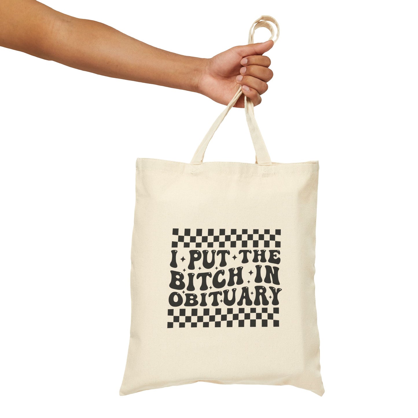 'I put the B*ch in obituary' Halloween tote Bag