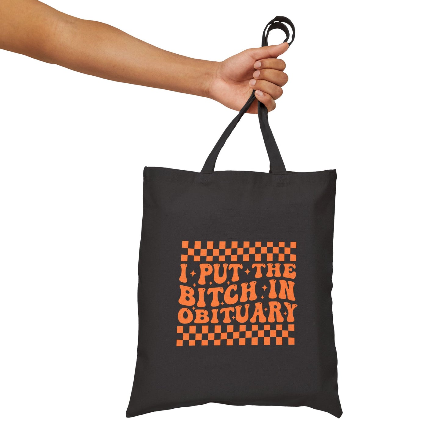 'I put the B*ch in obituary' Halloween tote Bag