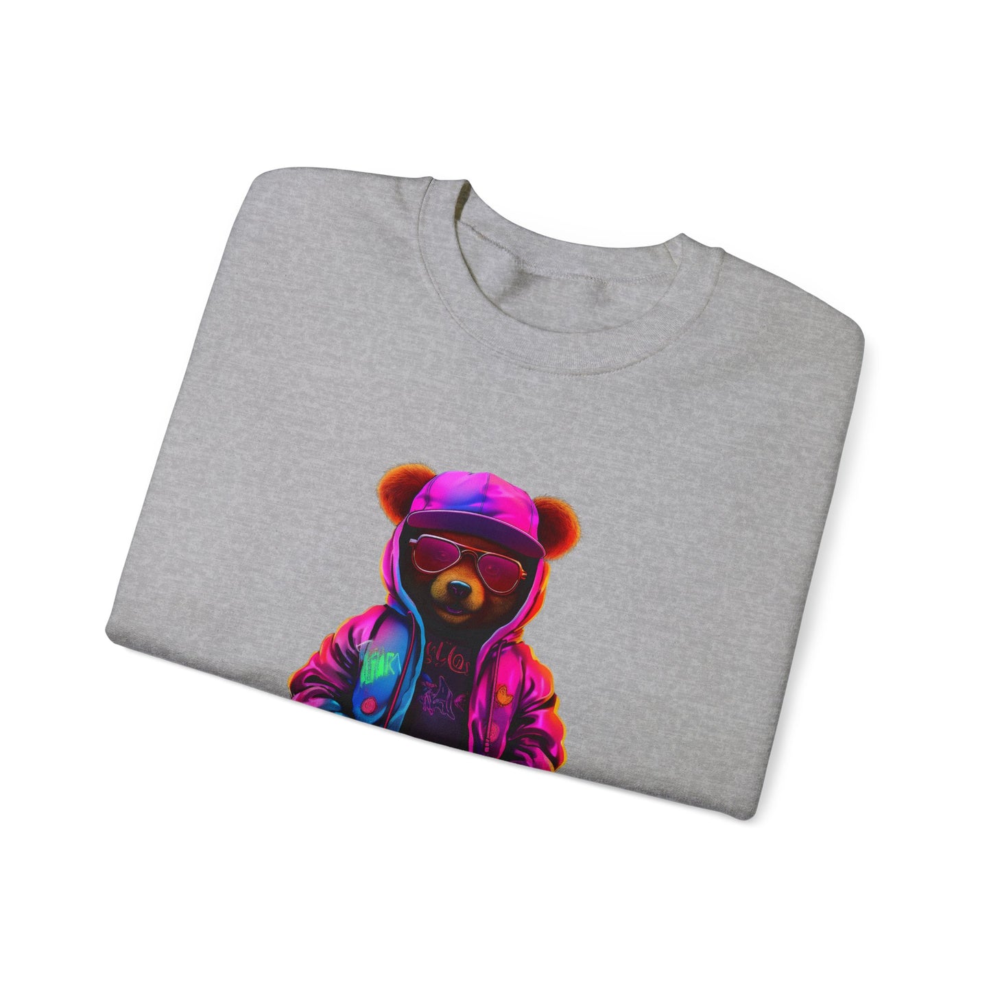 Unisex - Purple bear White Sweatshirt