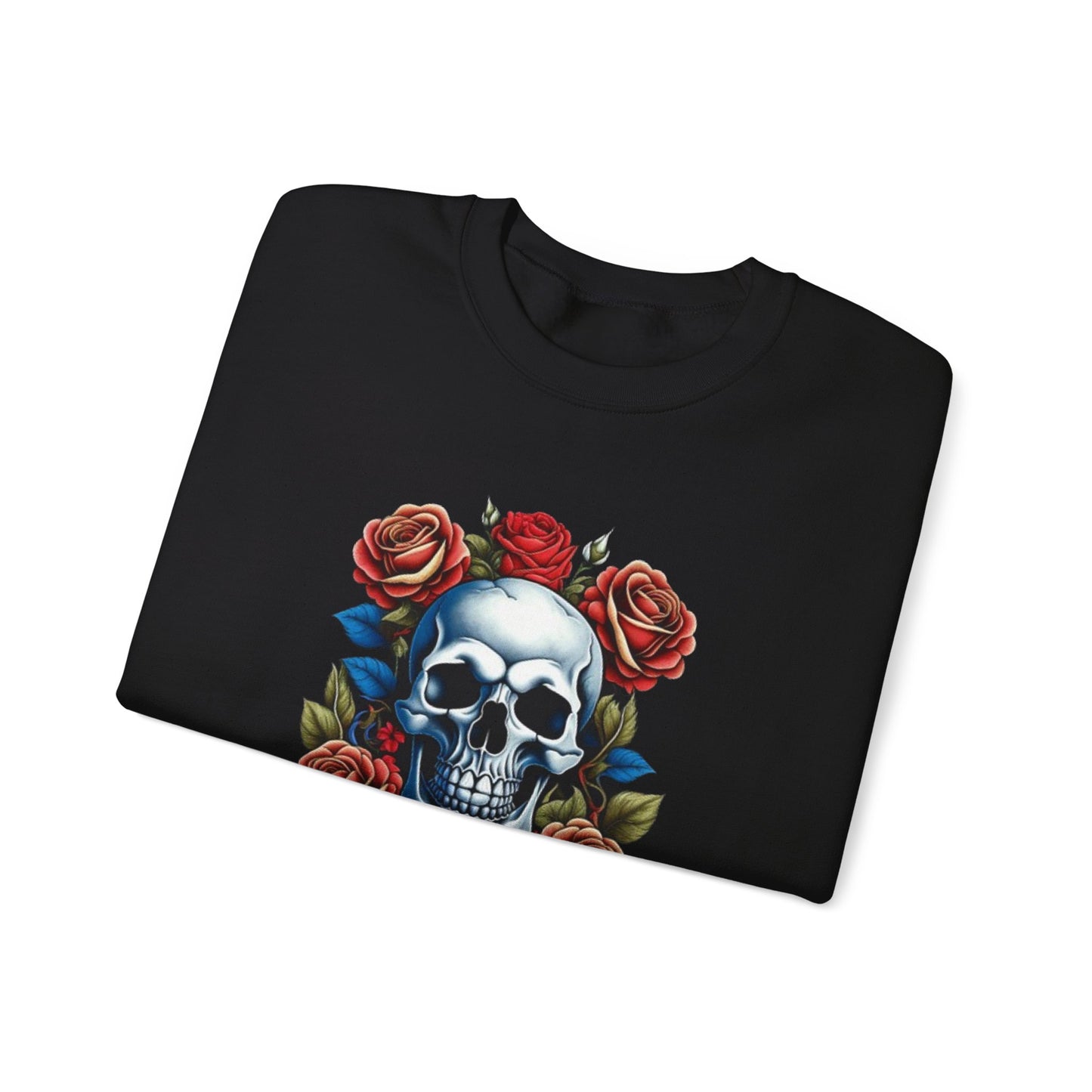 Unisex - Skull with red roses Sweatshirt