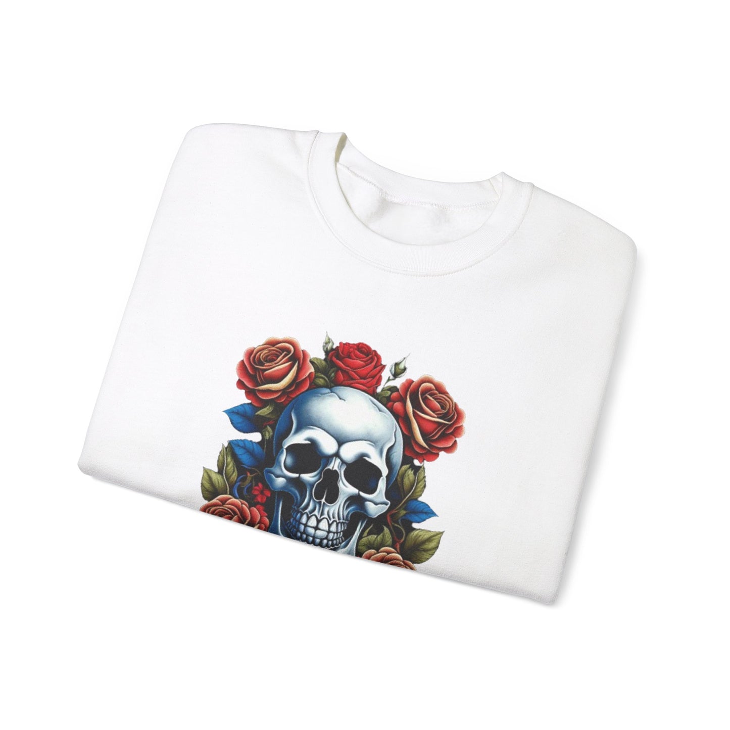 Unisex - Skull with red roses Sweatshirt