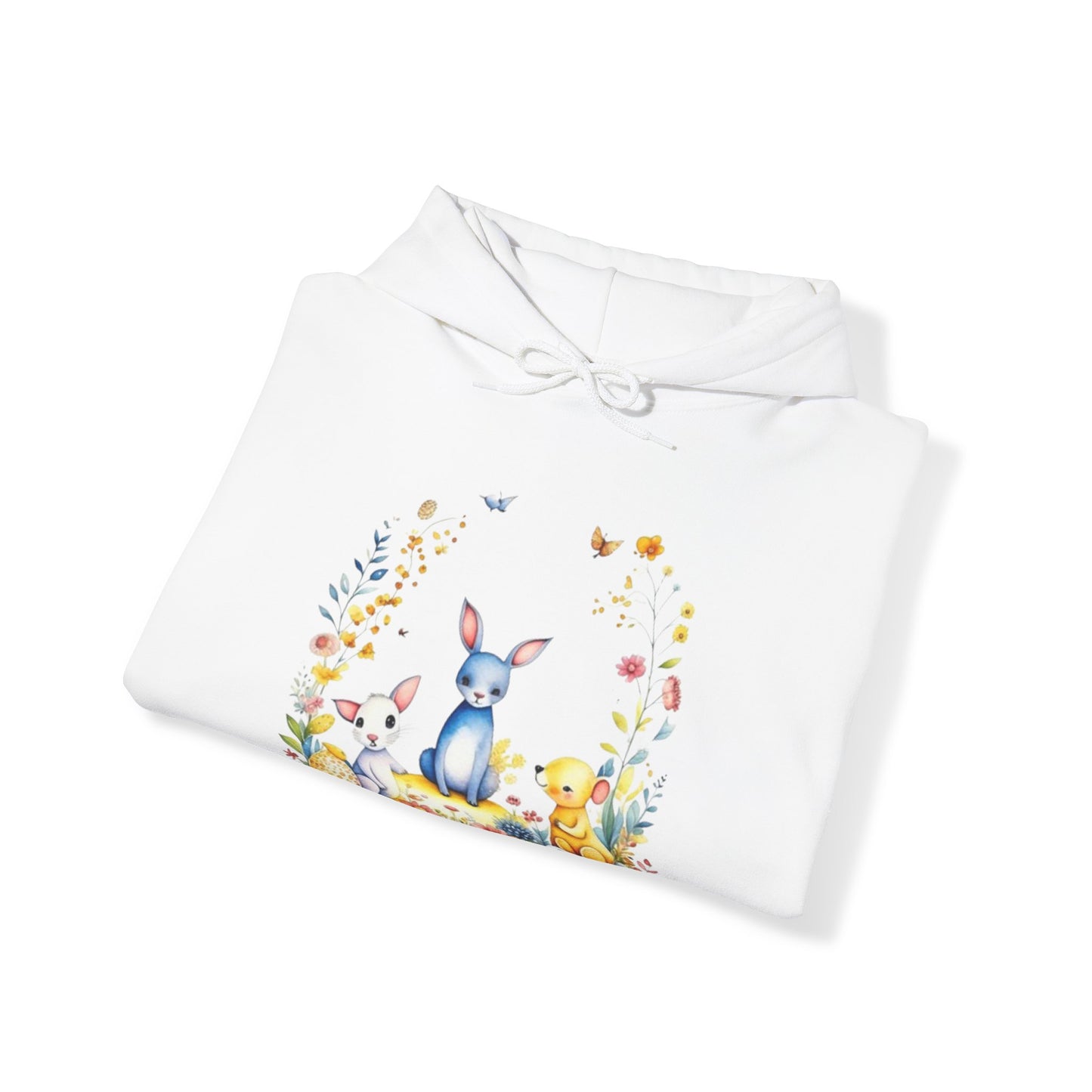 Unisexe - Sweat à capuche petits animaux &amp; fleurs