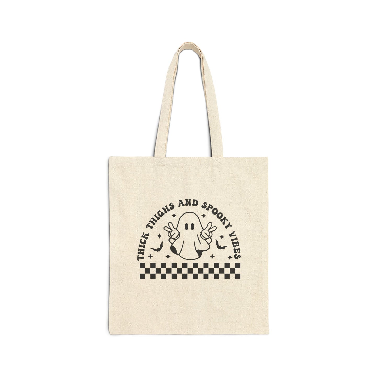 'Thick thighs and spooky vibes' Halloween tote bag