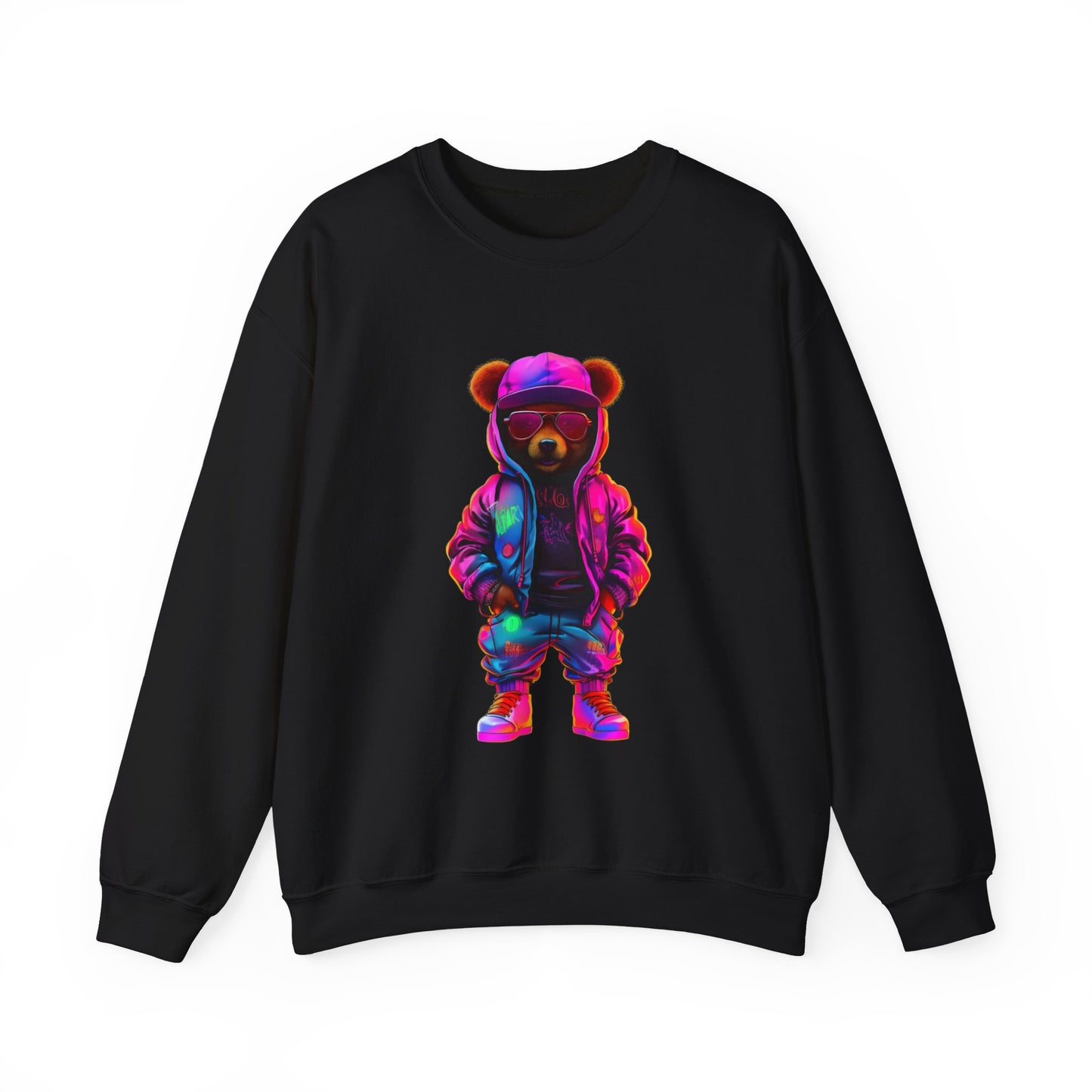 Unisex - Purple bear White Sweatshirt