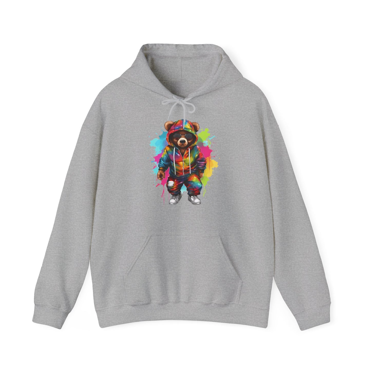 Unisexe - Sweat à capuche ours coloré