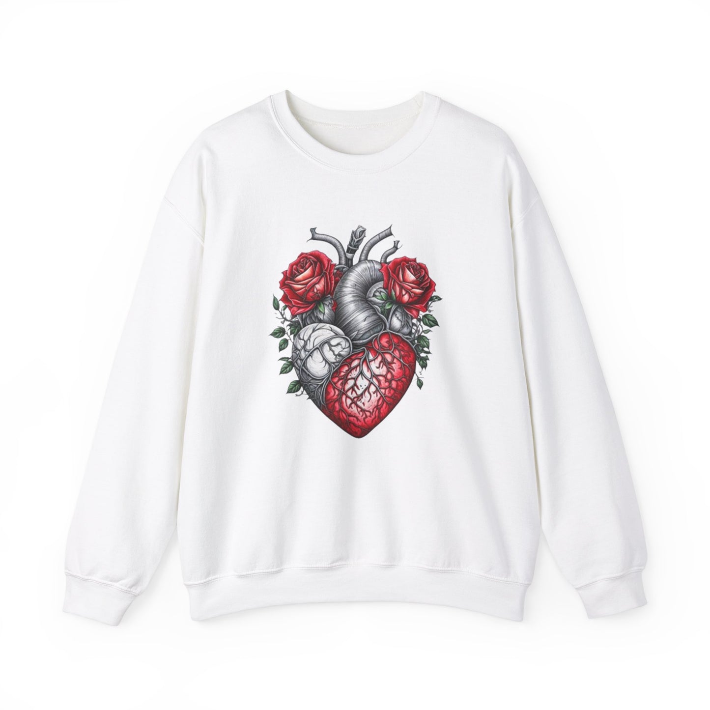 Unisexe - Coeur enveloppé dans un sweat-shirt de roses rouges