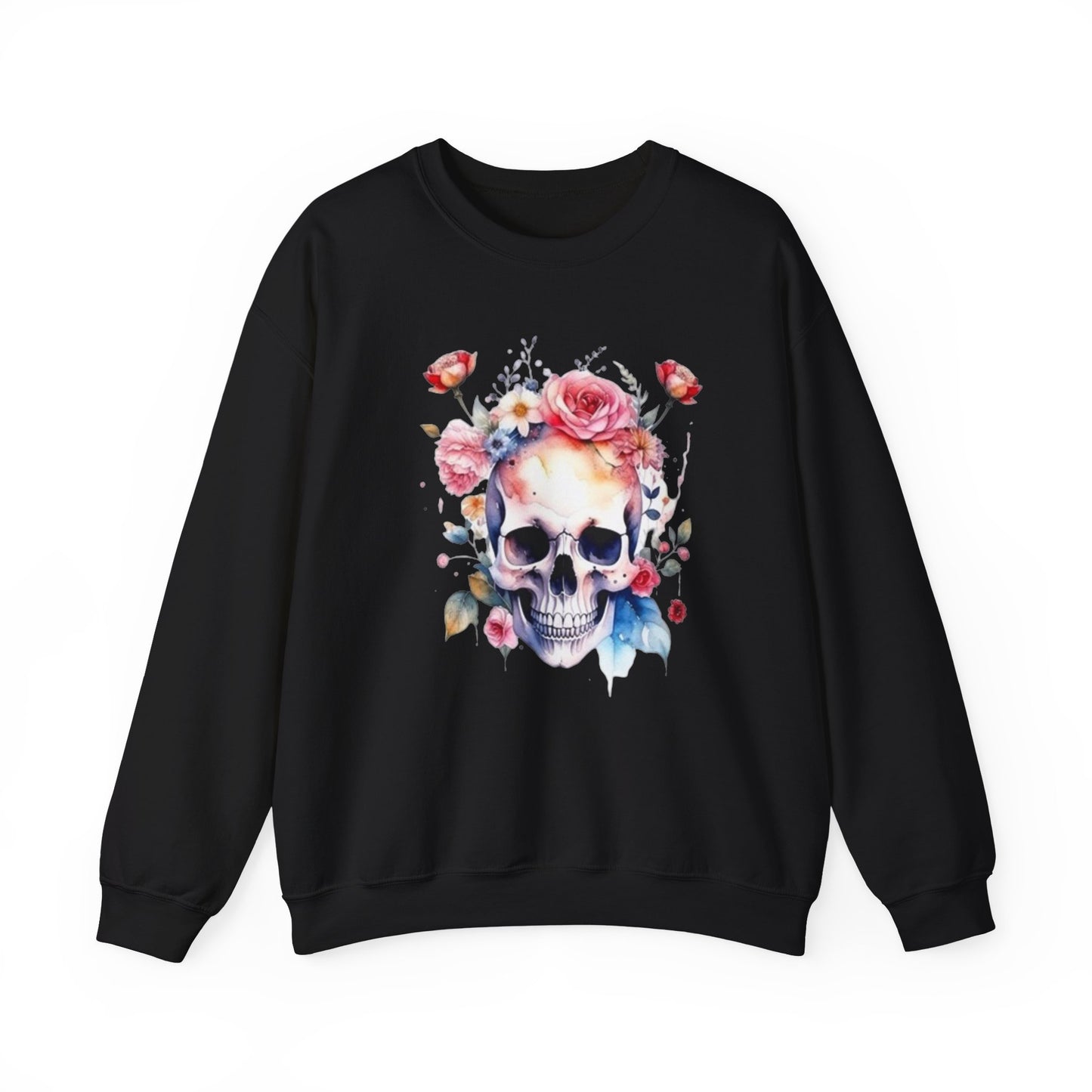 Unisex - Skull with Flowers Sweatshirt