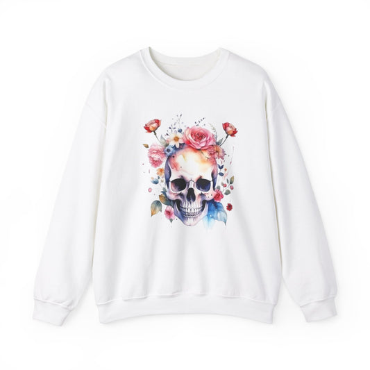 Unisex - Skull with Flowers Sweatshirt