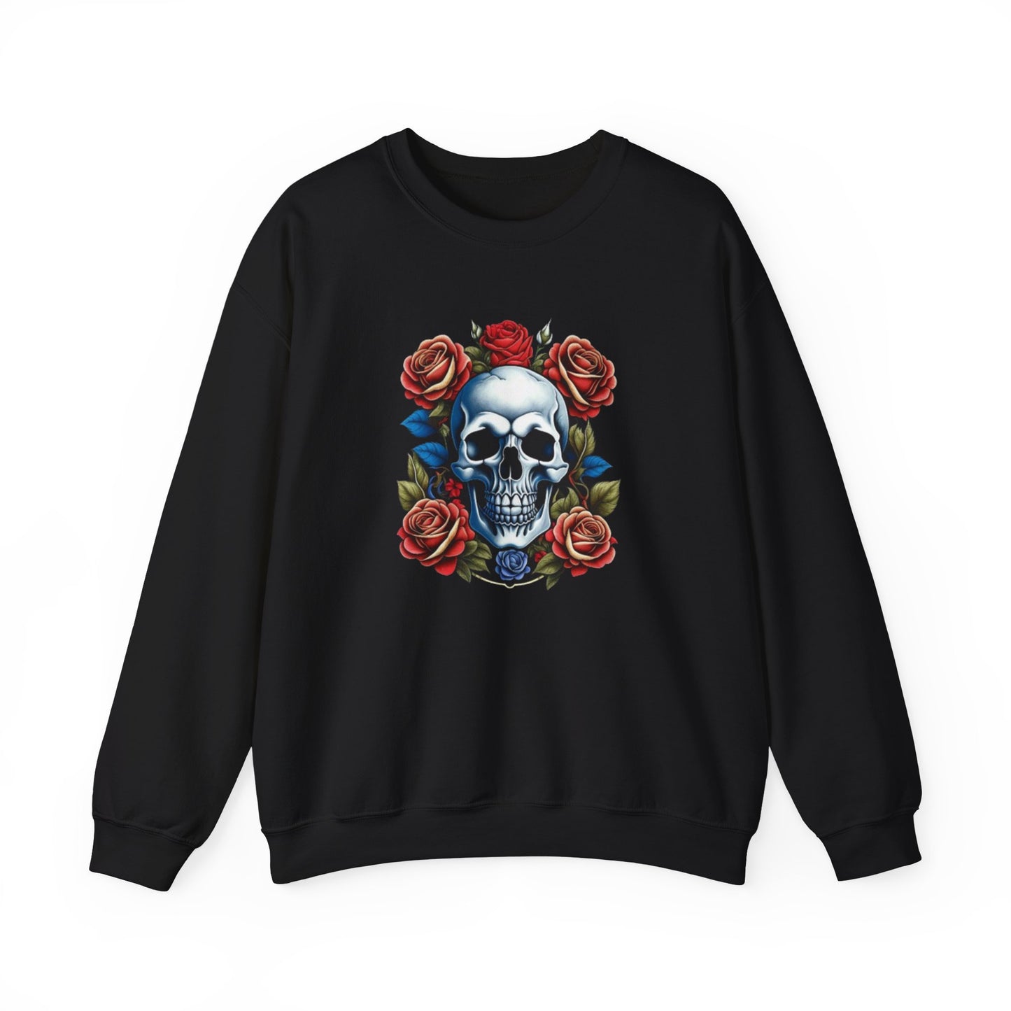 Unisex - Skull with red roses Sweatshirt