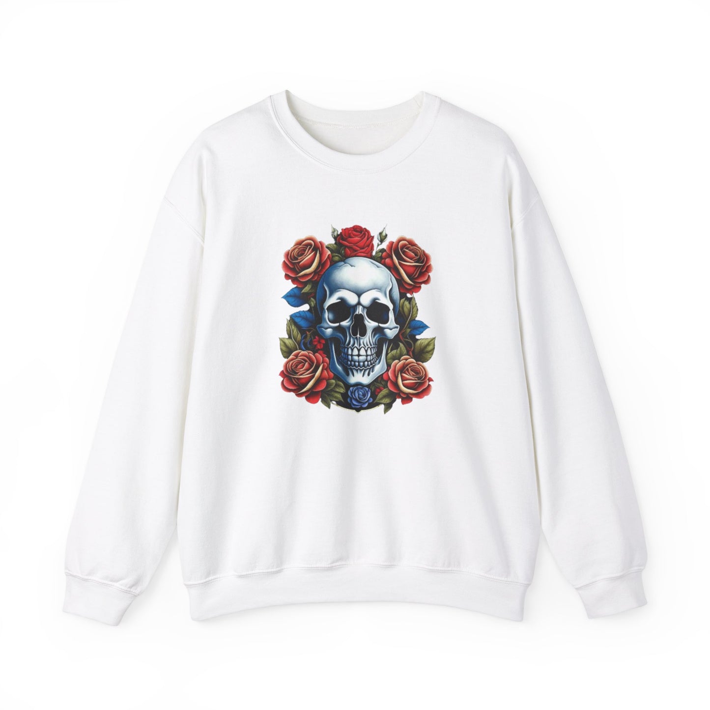 Unisex - Skull with red roses Sweatshirt