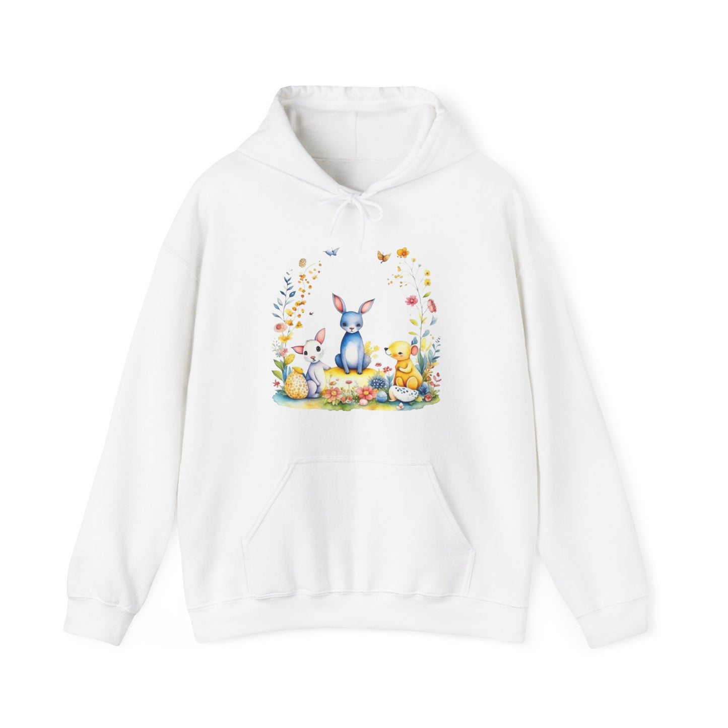 Unisexe - Sweat à capuche petits animaux &amp; fleurs