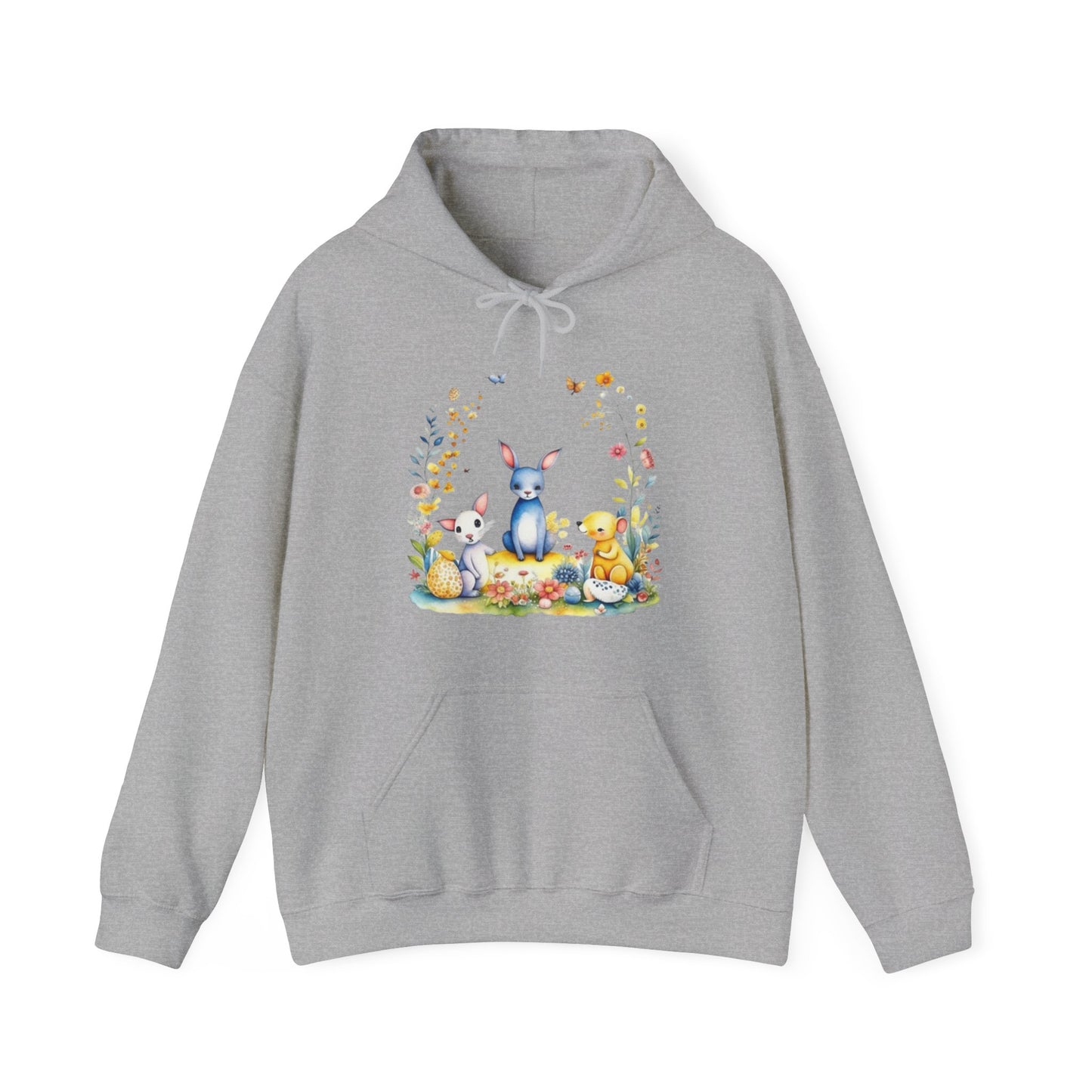 Unisexe - Sweat à capuche petits animaux &amp; fleurs