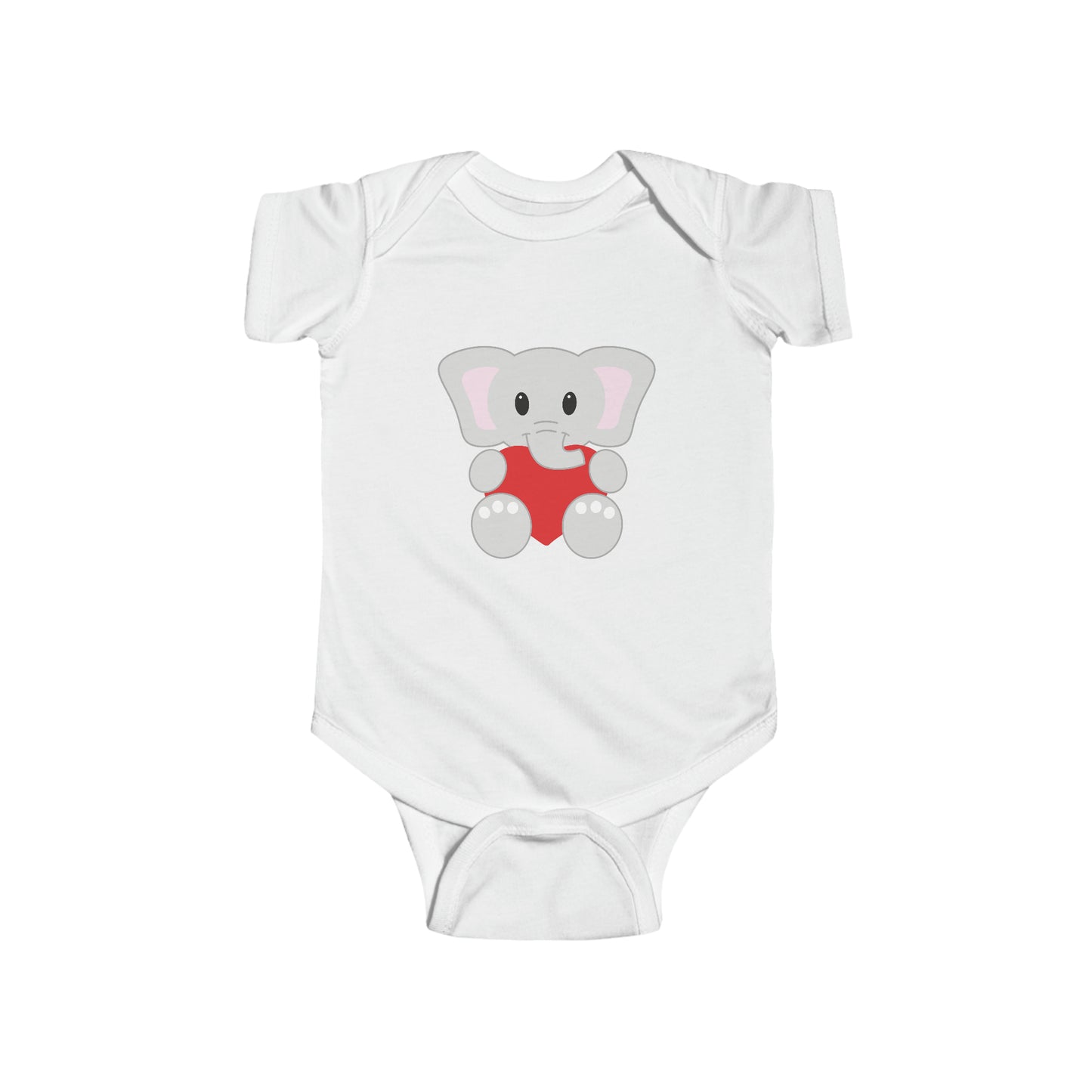 Short Sleeve White - Elephant Baby Bodysuit