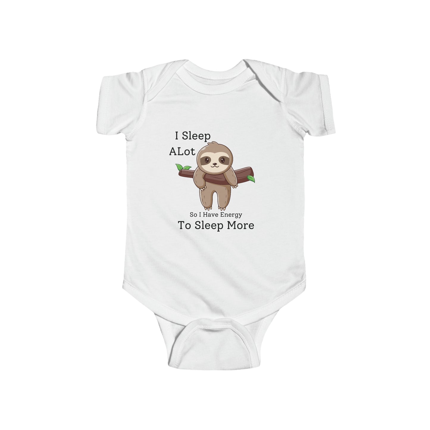 Short Sleeve White - 'I Sleep A Lot' Baby Bodysuit