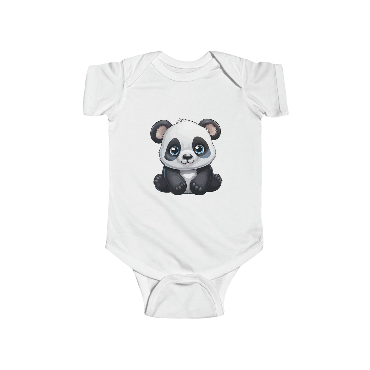 Short Sleeve White - Panda Baby Bodysuit