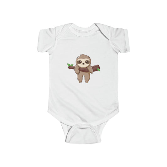 Short Sleeve White - Sloth Baby Bodysuit