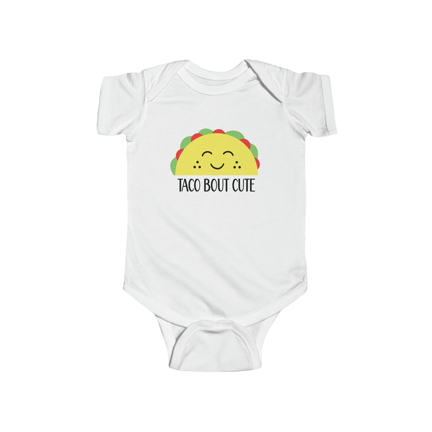 Short Sleeve White 'Taco-Bout Cute' Baby Bodysuit