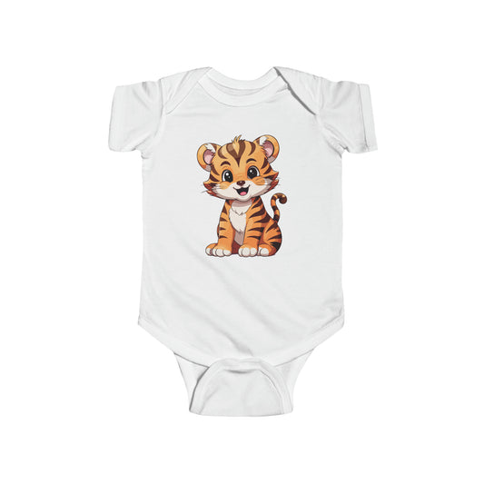 Short Sleeve White - Tiger Baby Bodysuit