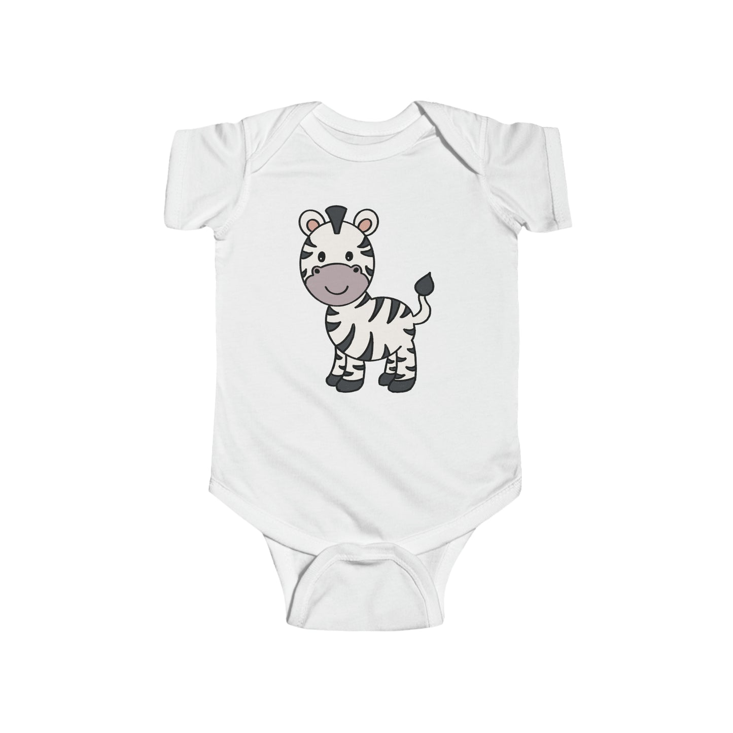 Short Sleeve White - Zebra Baby Bodysuit