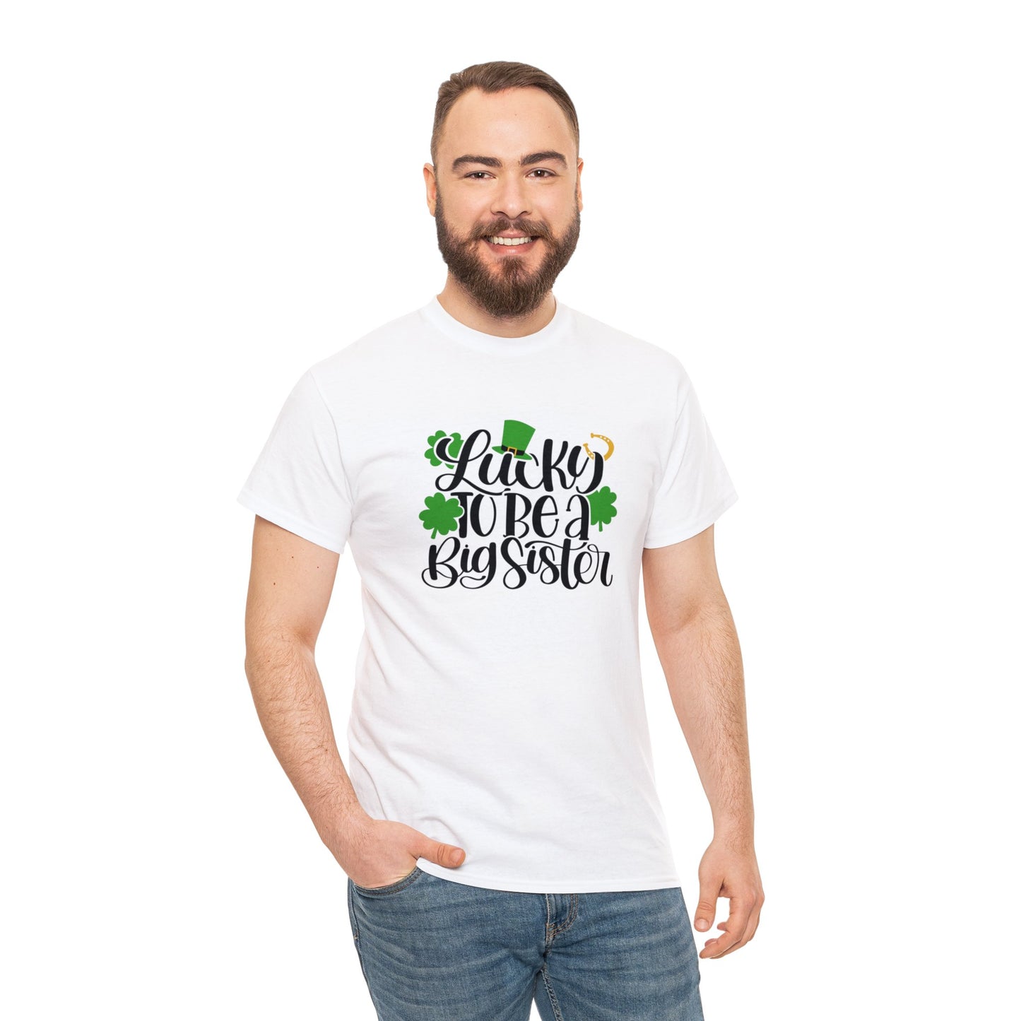 'Lucky to be a big sister' St Patrick's Day T-Shirt