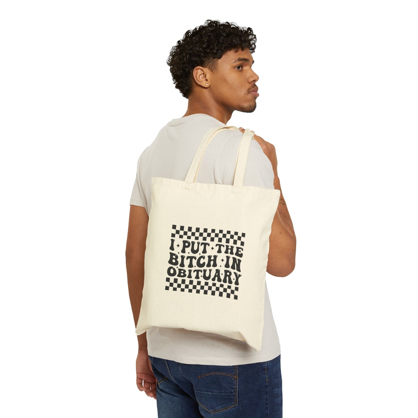 'I put the B*ch in obituary' Halloween tote Bag