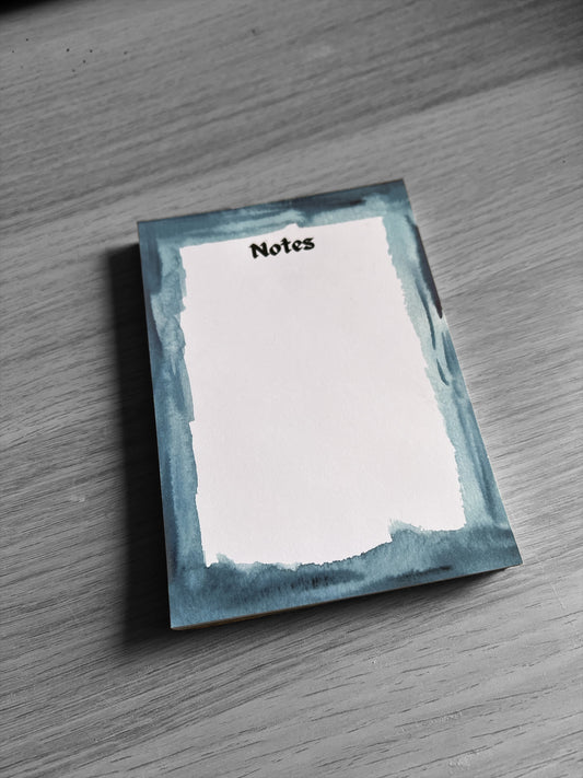 A6 - Dark Blue Watercolour Themed Notepad