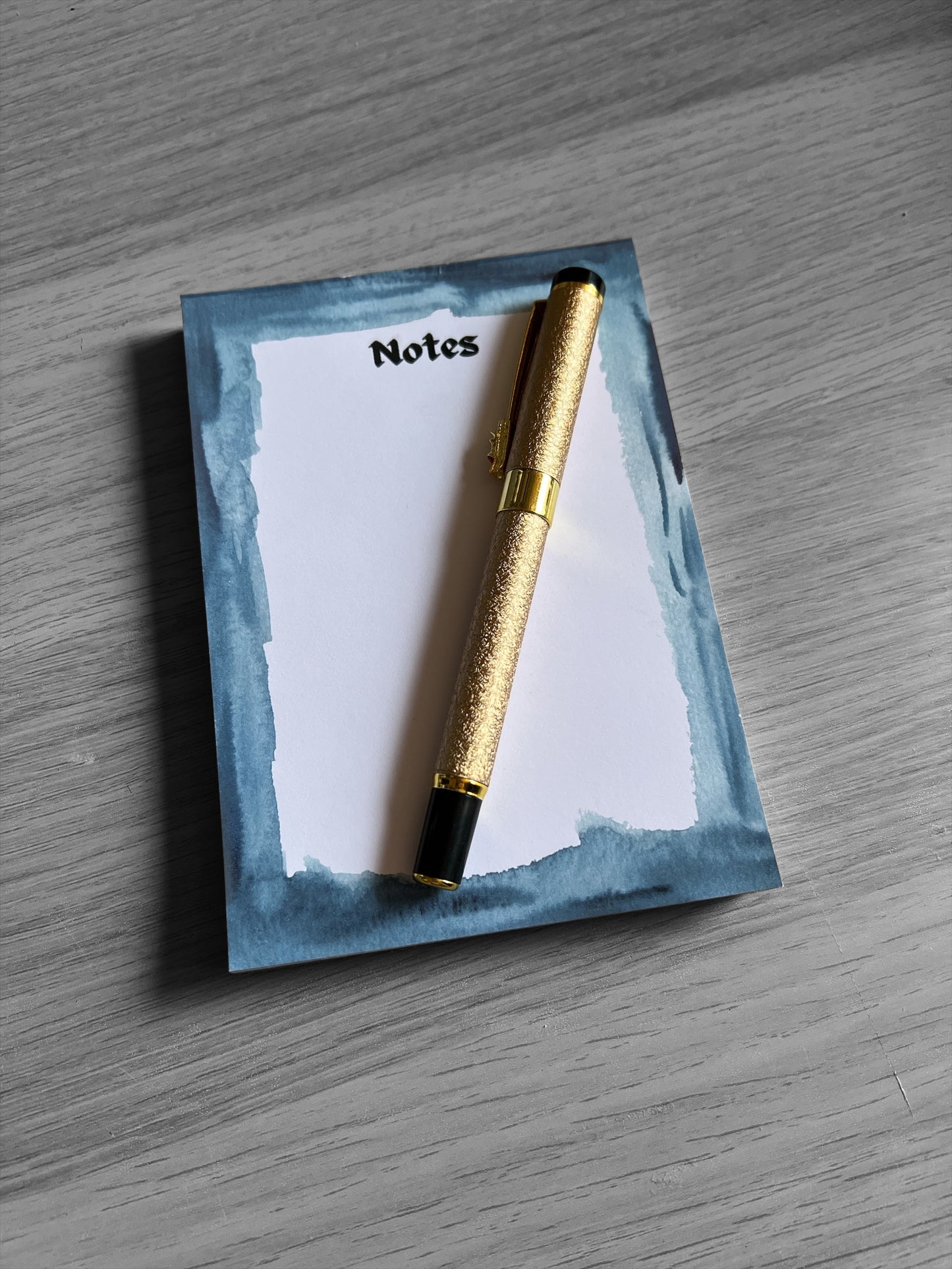 A6 - Dark Blue Watercolour Themed Notepad