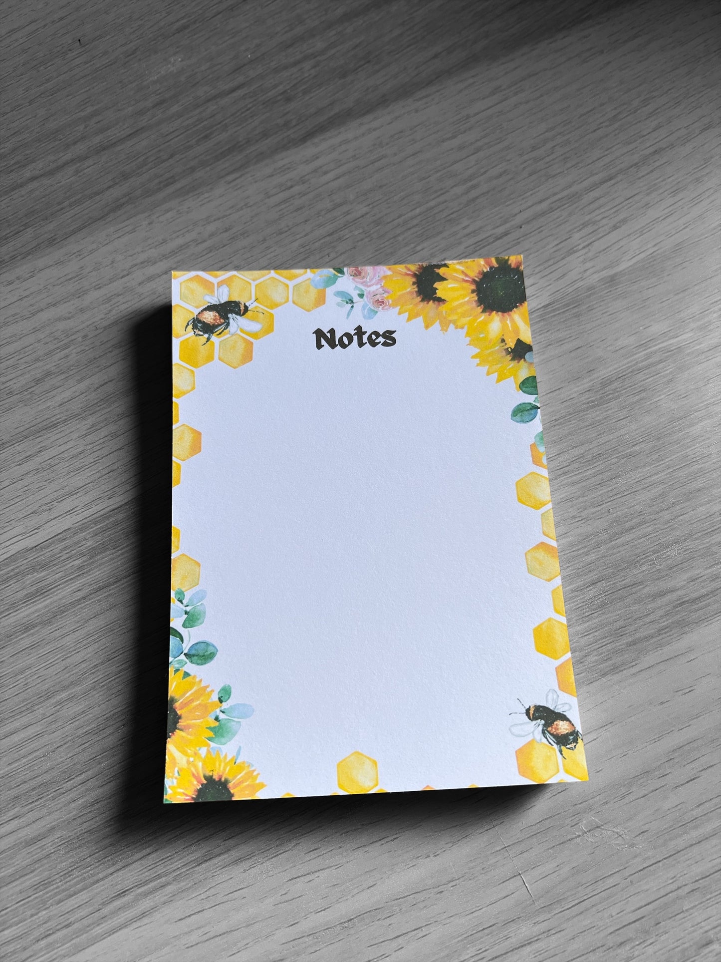 A6 - Bee & Sunflower Themed Notepad