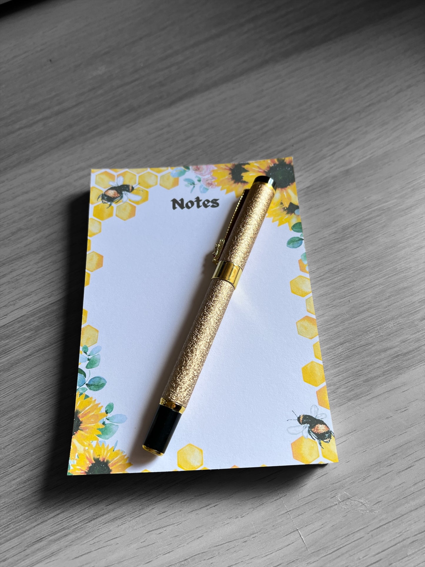 A6 - Bee & Sunflower Themed Notepad